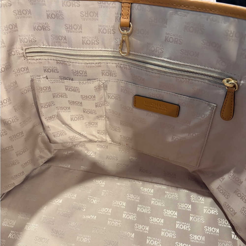 Michael Kors Tan and Brown Logo Tote - Picture 7 of 7